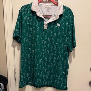Grand Slam Green Polo with White Collar
